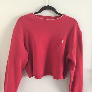 Red cropped sweatshirt